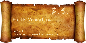 Petik Vendelina névjegykártya